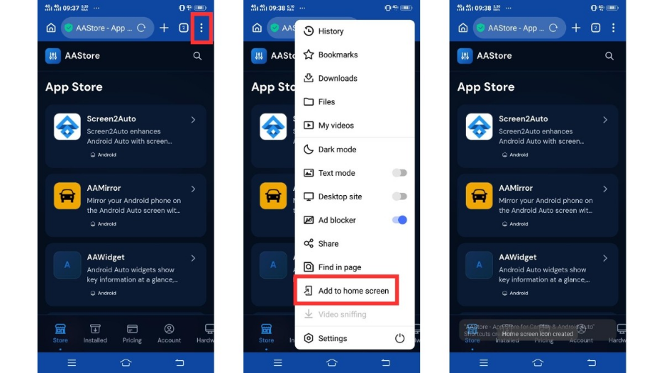 screenshot: add-aastore-to-your-android-phone